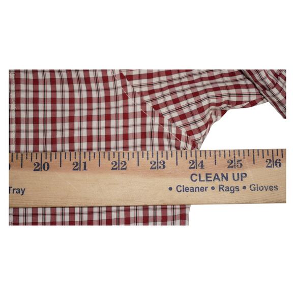 Vintage Anchor Blue XL Short Sleeve Button Up Shirt Red Gingham Check Plaid Y2K - Picture 7 of 7